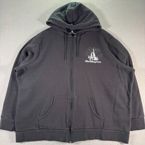 Walt Disney World‎ Hoodie Sweatshirt Women 3XL Black Fleece Graphic Castle